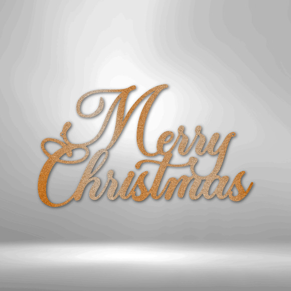Merry Christmas ScriptSteel Sign Laser Cut Powder Coated Home & Office Metal W